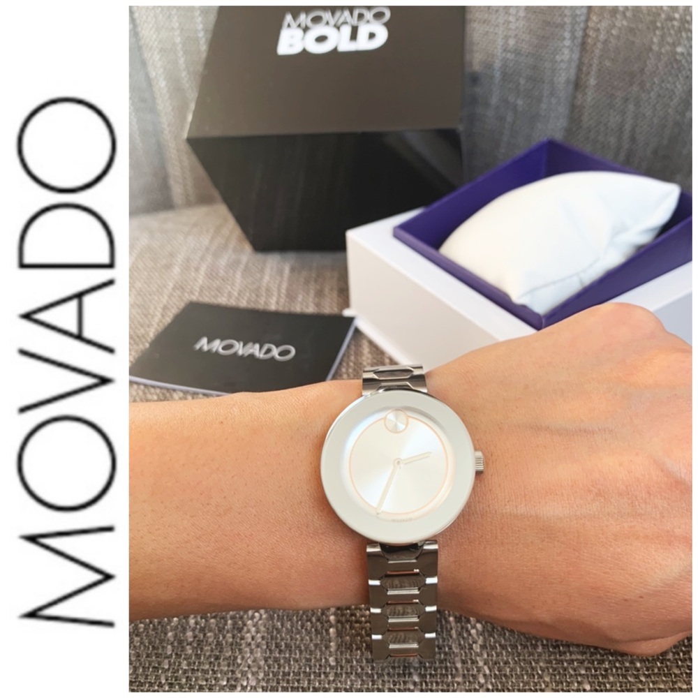 SOLD stunning authentic MOVADO Bold watch silver - Picture 6 of 8